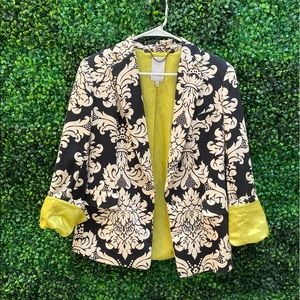 ROBERT RODRIGUEZ BAROQUE Floral Blazer Neon Yellow JACKET SIZE 8